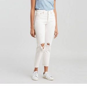 Levi white wedgie jeans